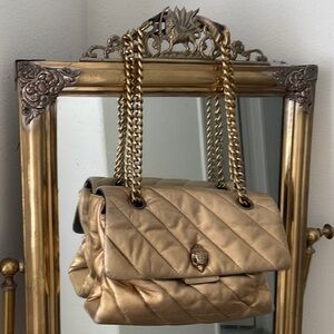 Kurt Geiger Gold Quilted Shoulder Bag